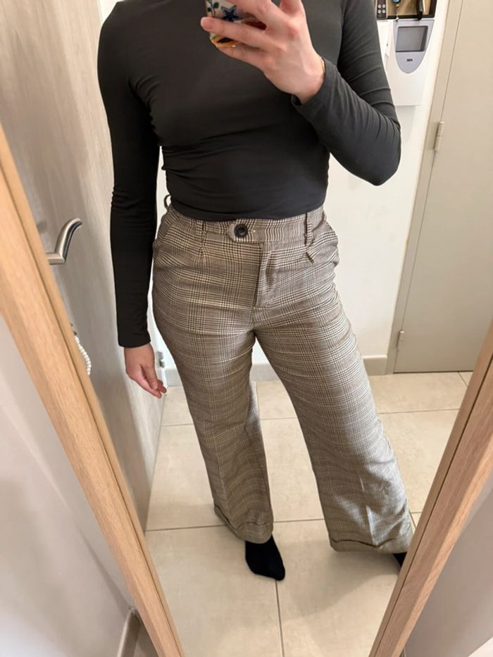 Pantalon droit à carreaux - photo numéro 3