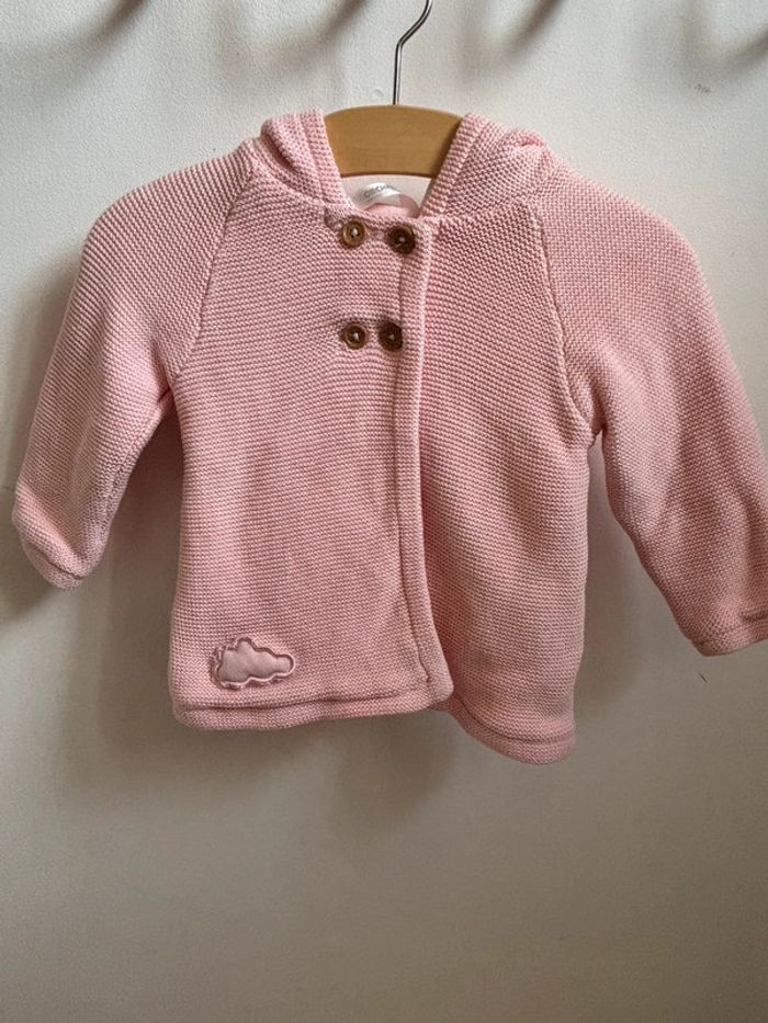 Veste tricot rose 6 mois - photo numéro 2