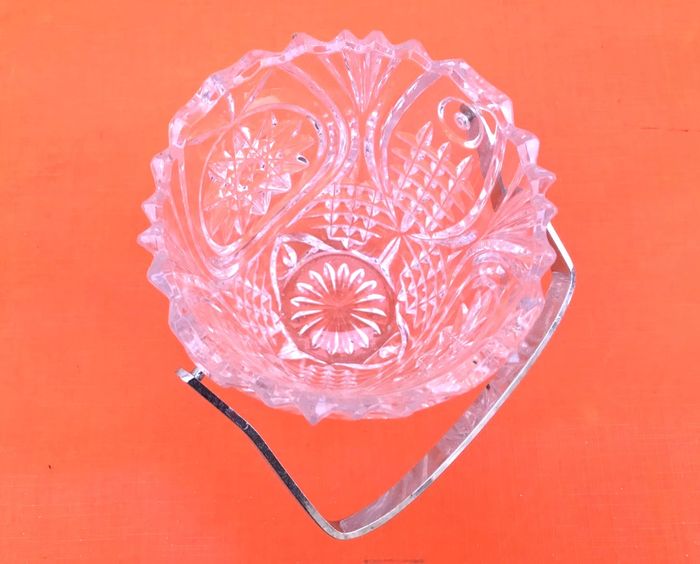 Années 1970  Seau à glace  Cristal ciselé décor géométrique - photo numéro 4