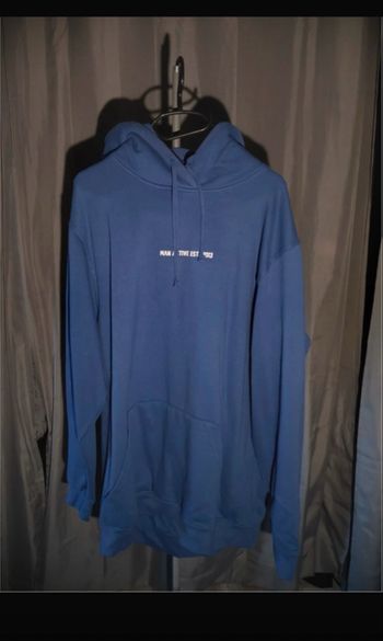Sweat à capuche bleu oversize - unisexe
