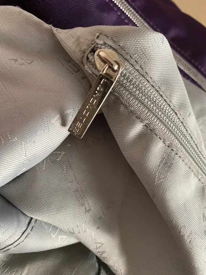 Sac à main violet petit noeud Lancaster tissu Paris prune - photo numéro 10