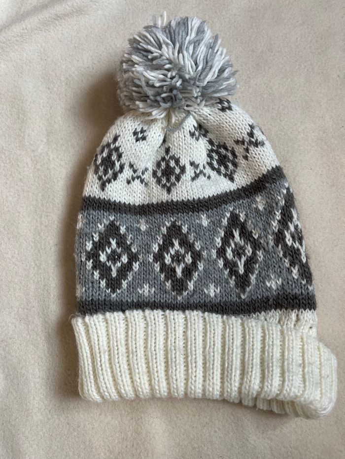 Bonnet laine avec pompon 54 cm - photo numéro 2