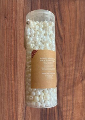 Lot de perles nacré en plastique 3 tailles différentes loisir créatif