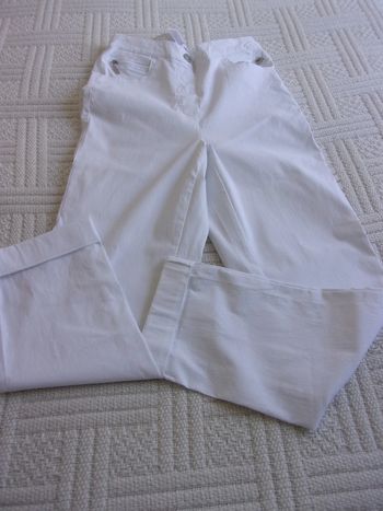 pantalon blanc taille dos élastiquée - taille 38/40