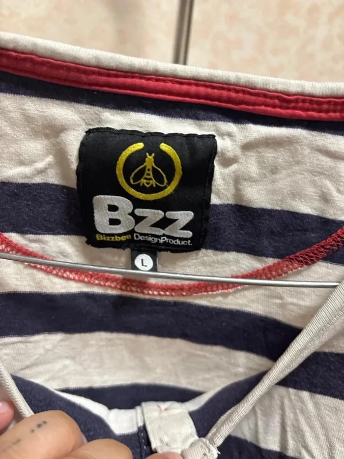 T shirt a rayure taille L marque bizzbee - photo numéro 3
