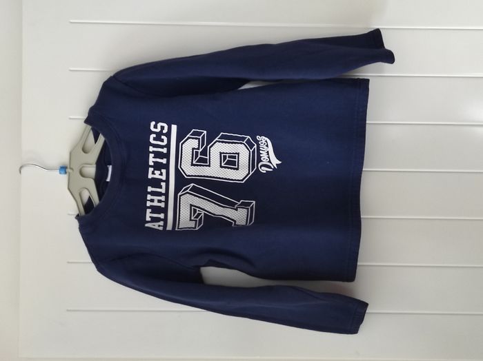 Sweat fille 6 ans – texte imprimé – bleu marine et blanc - photo numéro 2