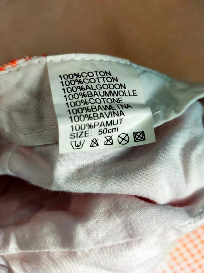 Casquette bébé à carreaux rose saumon – motif bonbons en relief - photo numéro 8