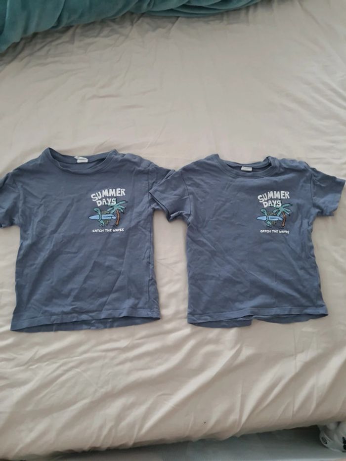 Lot 2 t shirt coton été bébé enfant garçon 92cm 1an et demi à 2ans h&m