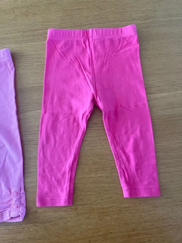 2 leggings rose fille 12 mois - photo numéro 3