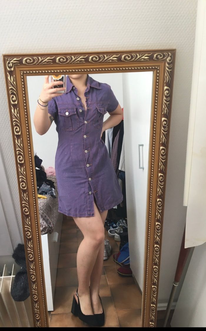 Robe en jean violet