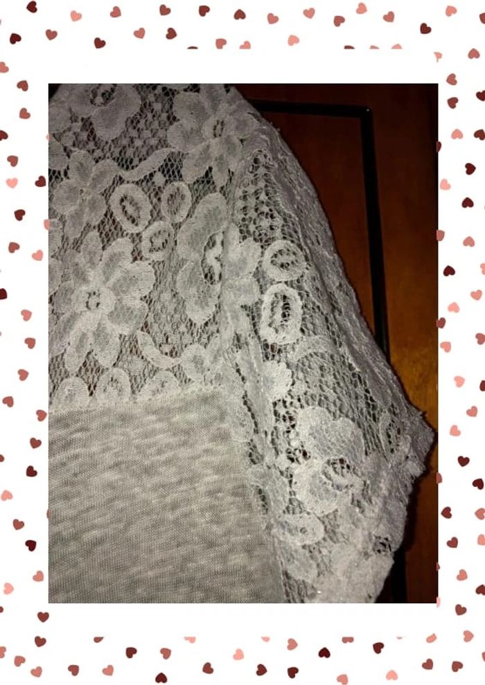 Blouse grise avec dentelle Chantal B - photo numéro 3