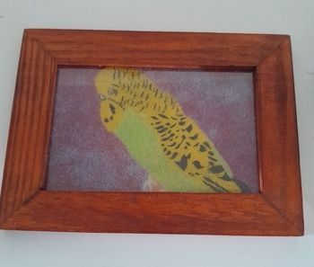 Tableau de sable  oiseau 18,5x13,5 cm