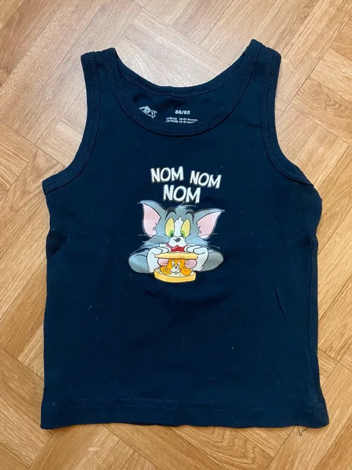 Débardeur bleu taille 18/24 mois Tom & Jerry