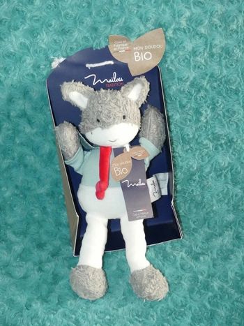 Doudou âne Mailou bio blanc gris 🐎Neuf