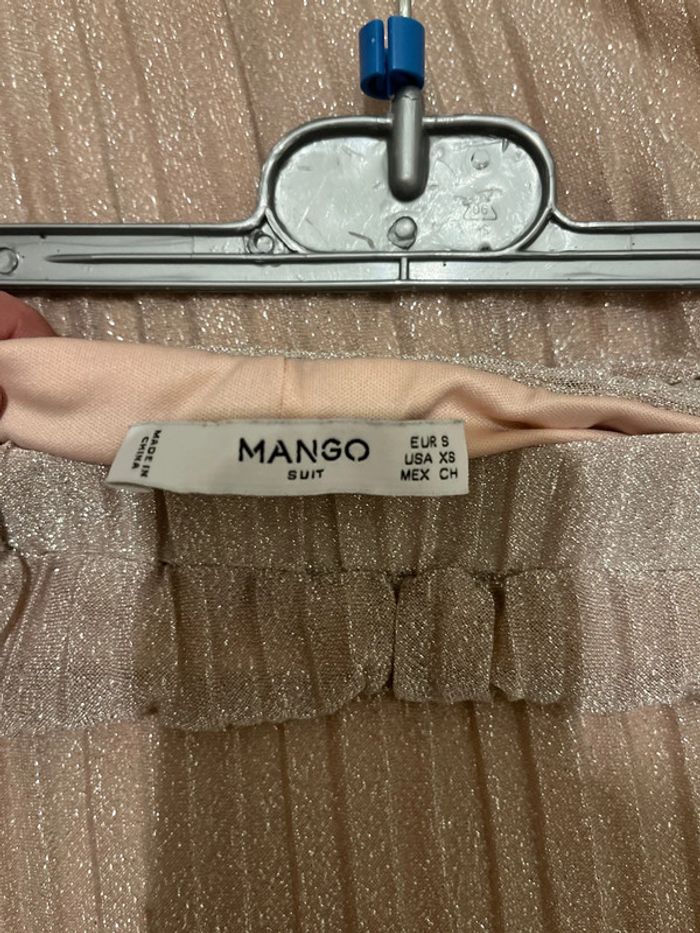 Très jolie jupe plissée rose pailletée Mango taille S - photo numéro 3