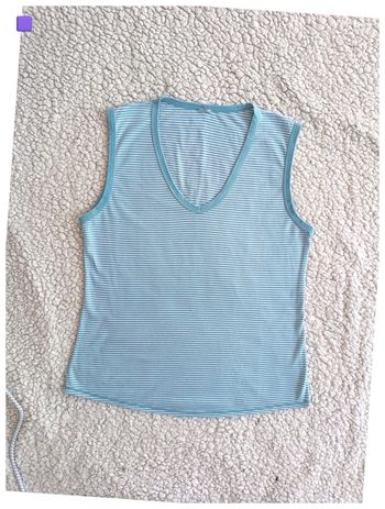 Débardeur rayé bleu et blanc – style Y2K, sportswear, casual