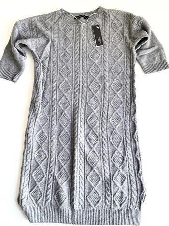 Robe pull grise neuve étiquettée laine et cachemire