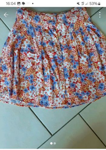 Jupe fleurie femme camaieu 38 tbe 