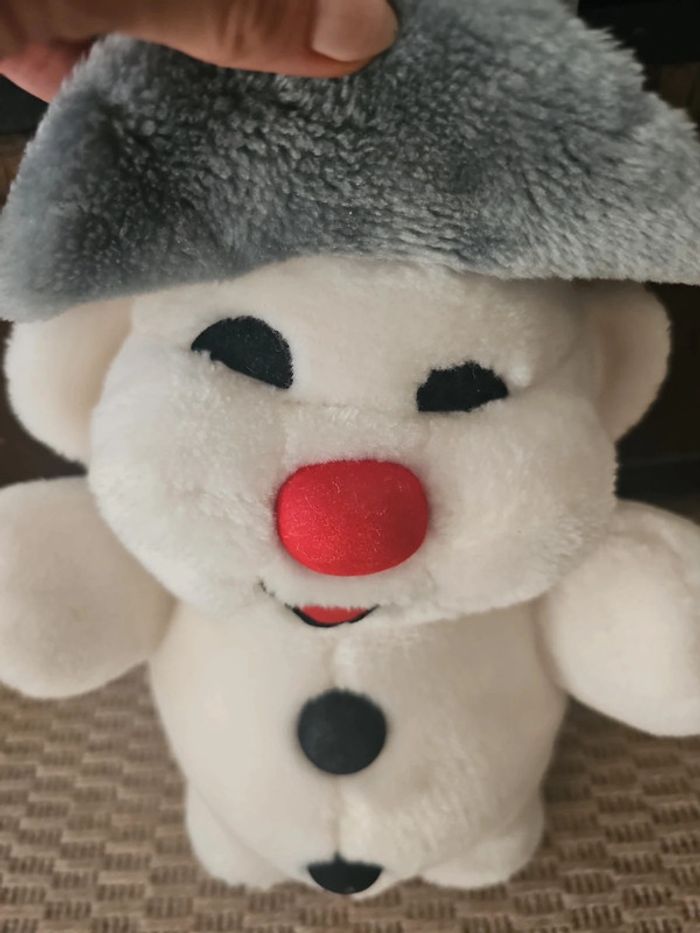 Grande peluche bouli bonhomme de neige vintage - photo numéro 3