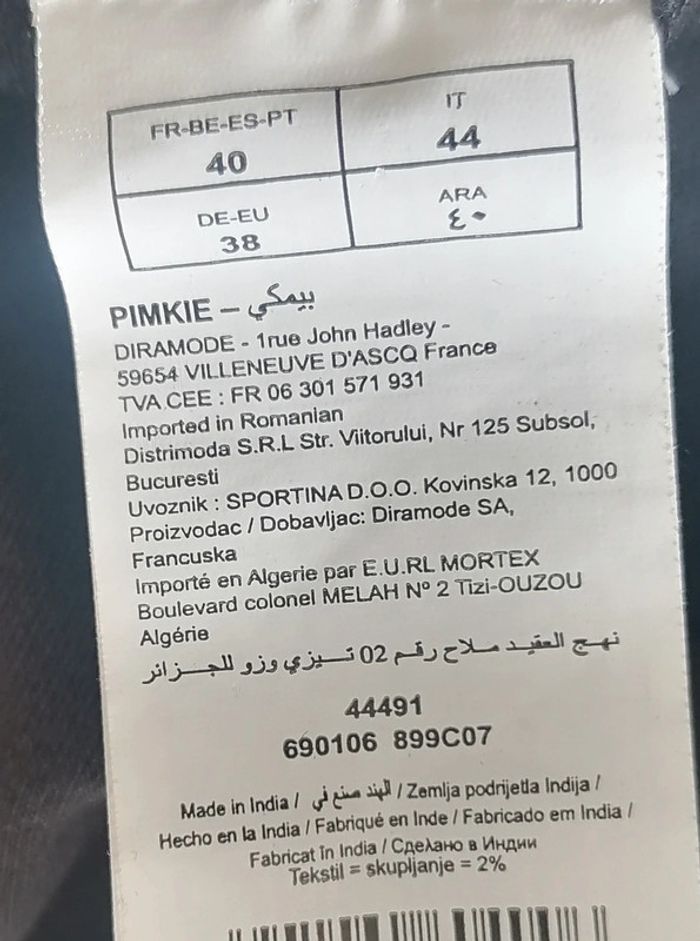 Mini-jupe ethnique bijoux broderie noir rose argenté Taille L Pimki - photo numéro 11