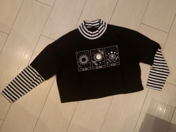 Shein t-shirt ML effet 2 en 1 XS