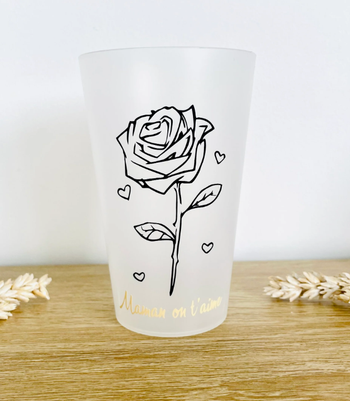 Gobelet personnalisé rose avec inscription