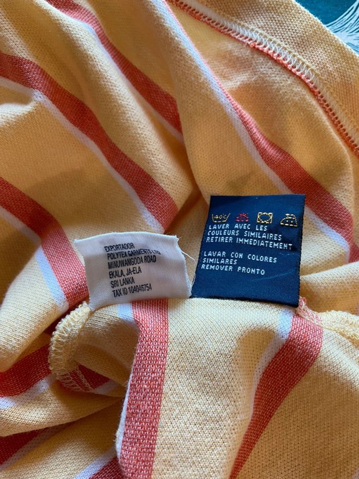 Polo jaune pâle et corail pour homme Tommy Hilfiger taille L 040 - photo numéro 10