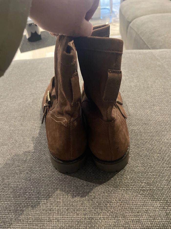 Bottines nubuck marron - photo numéro 2