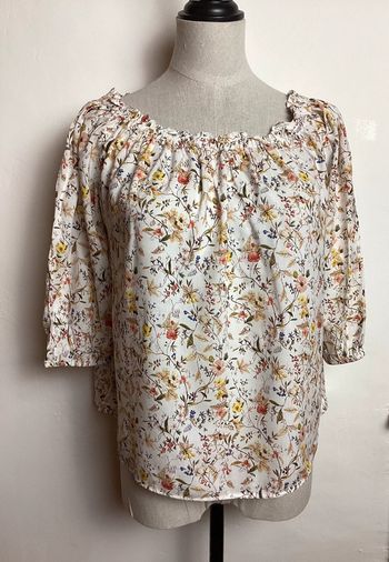 Blouse écrue fleurie 36