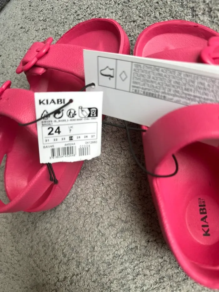 Sandales / claquettes / mules rose style Birkenstock Kiabi neuf - photo numéro 5