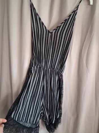 Combishort motif rayures taille unique