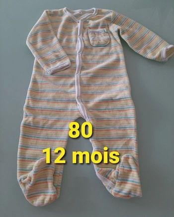 Grenouillère en velour 12 mois