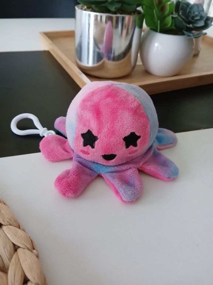 Porte clés peluche pieuvre réversible 🌿🔑 - photo numéro 3