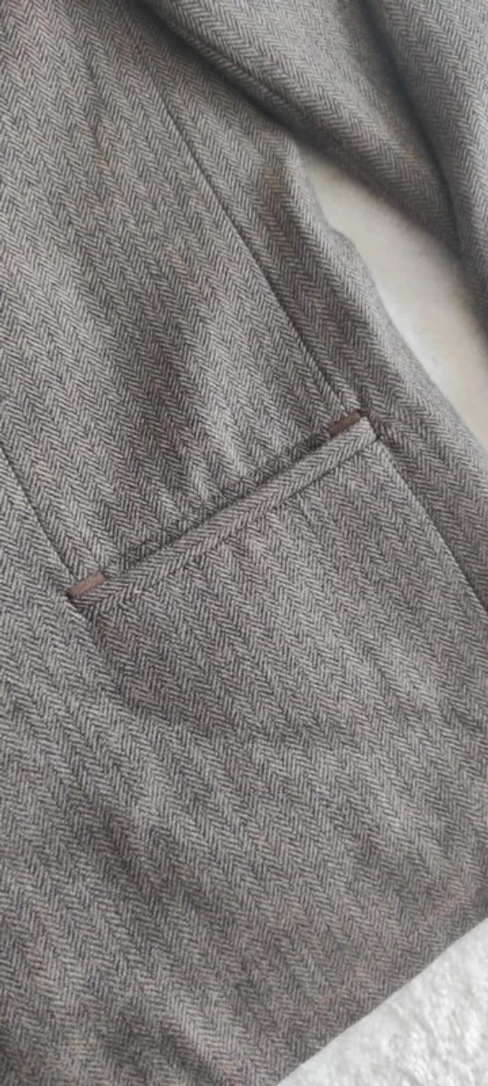 Veste Blazer Perel Paris 100% laine XL Vintage oversize beige marron made in France - photo numéro 8