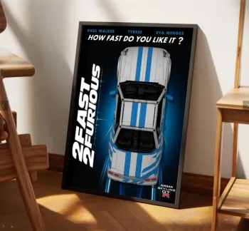 Affiche Lego Technic - Modèle 2 - 2 Fast 2 Furious Nissan Skyline GT-R