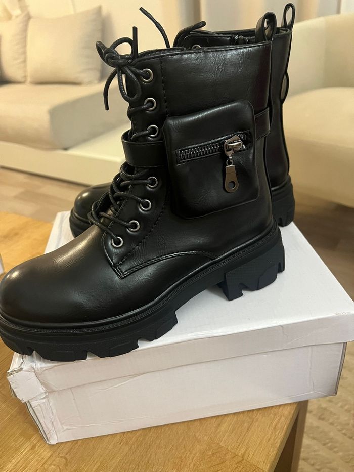 Bottine noir style rangers - photo numéro 3