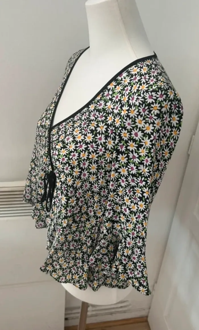 Zara blouses haut top imprimé, floral femme, taille S/36 - photo numéro 4