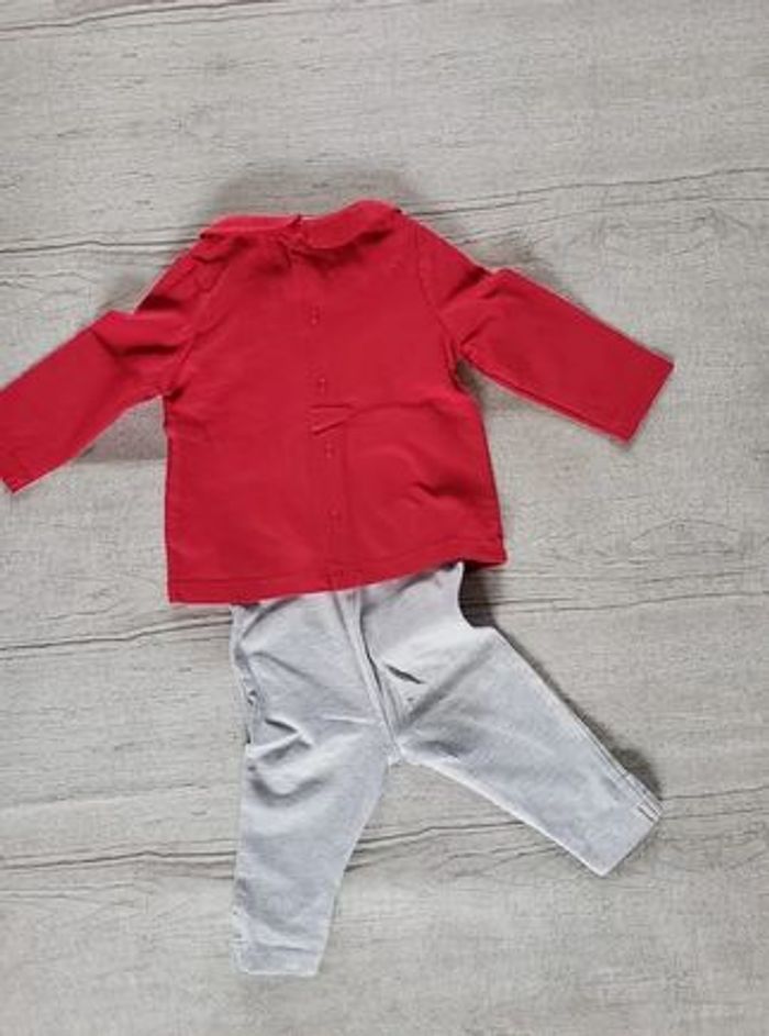 Ensemble fille 6 mois rouge et gris clair Sergent Major - photo numéro 2