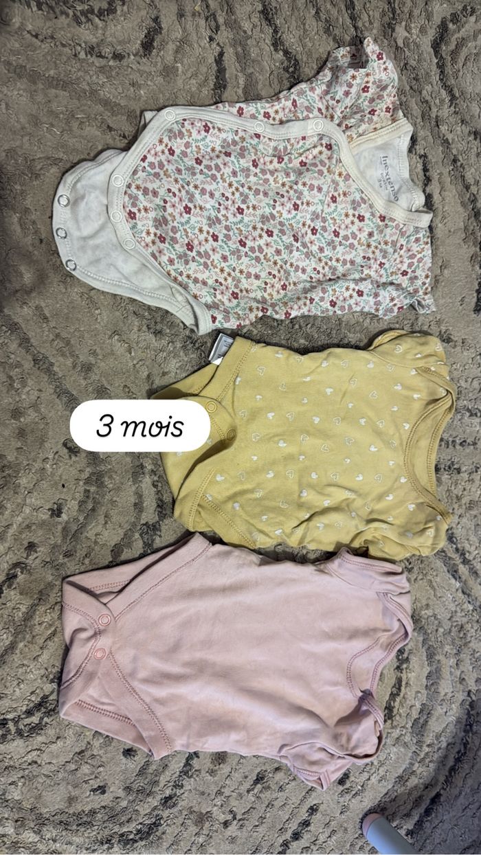 3 bodies manches courtes