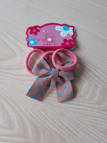 Lot 3 élastiques rose 1 nœud