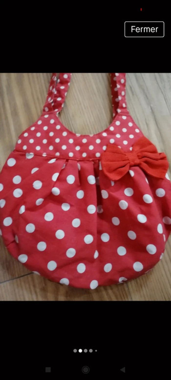 🌺Petit sac à main fille H&M rouge à pois🌺 - photo numéro 2