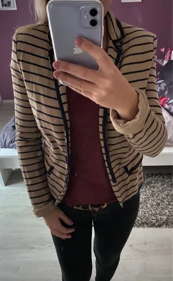 Veste blazer camel rayé Promod