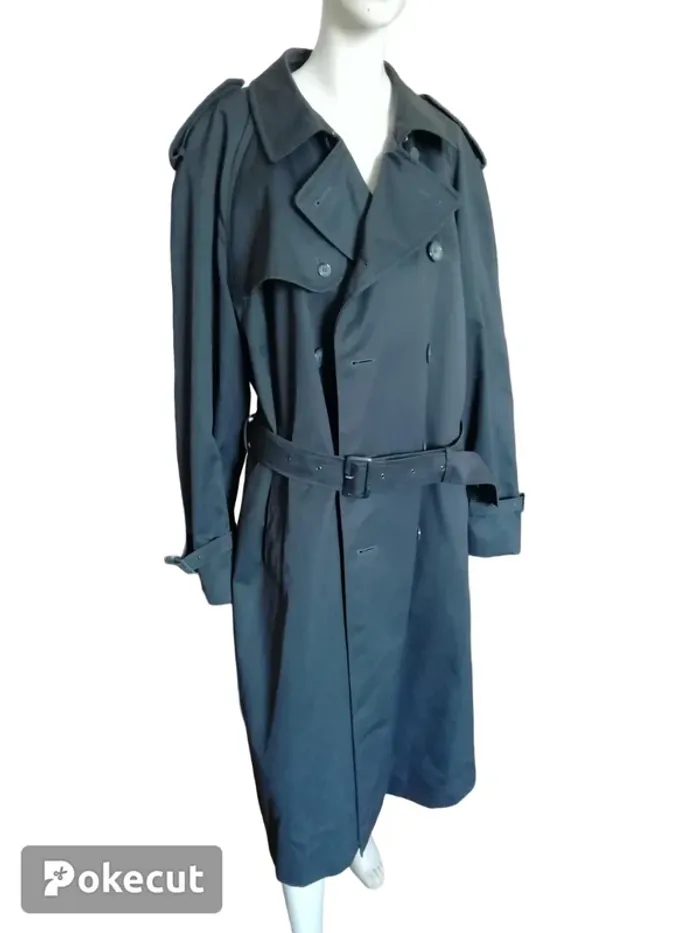 Trench imperméable vintage rétro dandy British chic homme marine navy