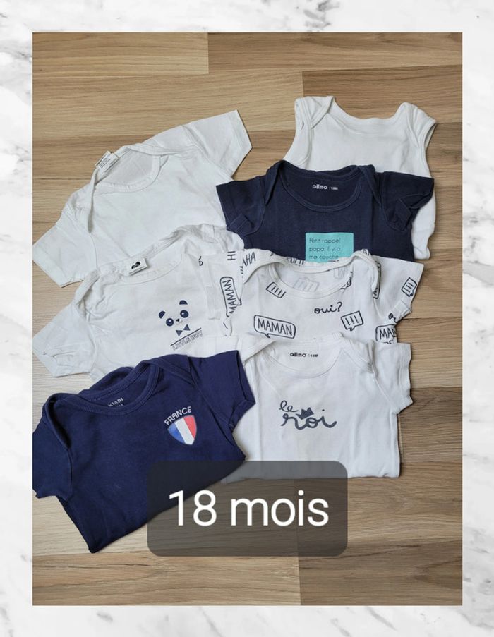 Bodies manches courtes 18 mois