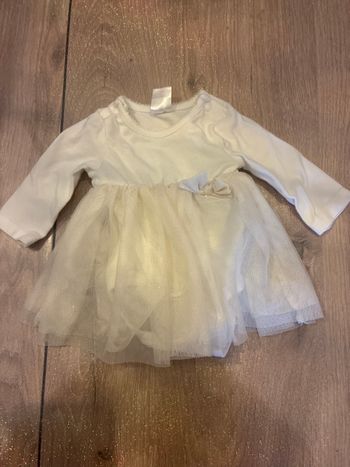 Robe fille blanche manches longues 