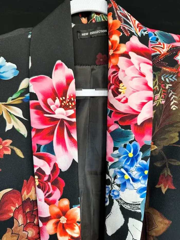 Blazer veste fleur mi longue - photo numéro 3