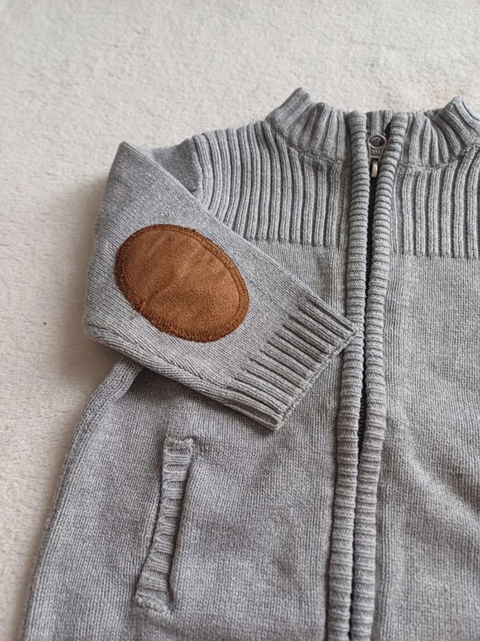 Gilet zippé gris 18 mois - photo numéro 3