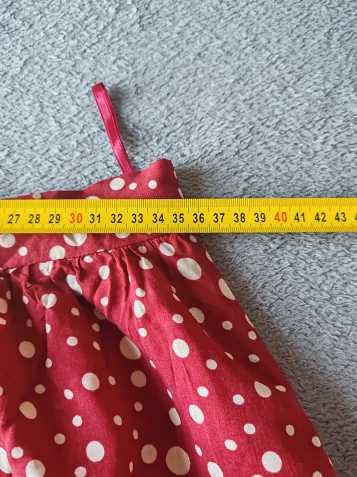 Jupe trapèze New Look rouge à pois blancs – Taille 38 (neuve) - photo numéro 4