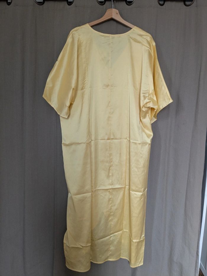 Robe caftan froncée jaune M - photo numéro 5