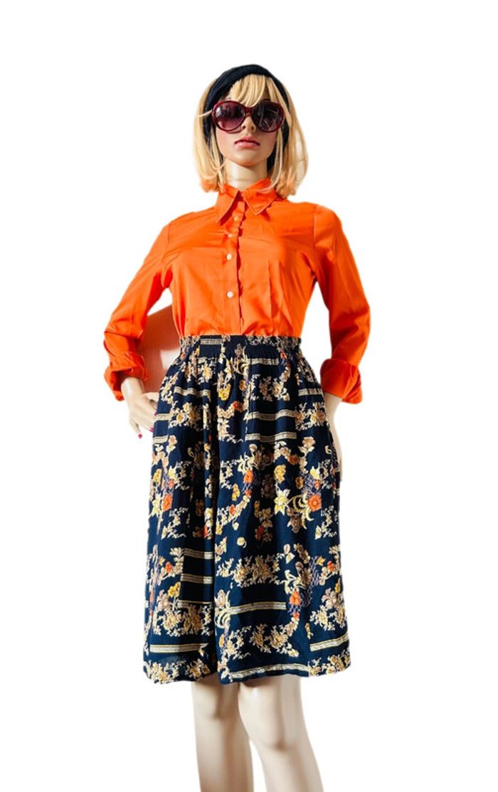 💙Short jupe Vintage 80s Bold Arty Retro Baroque wide-leg shorts🧡 - photo numéro 8